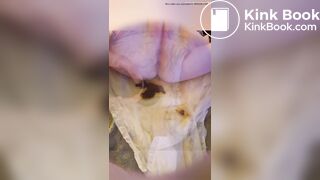 Teen girl with a messy diaper.