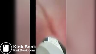 Queen pooping on toilet.