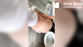 Girl selfie pooping