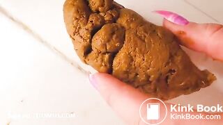 Girl shitting in blue thong