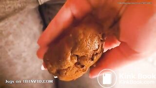 Girl shitting in blue thong