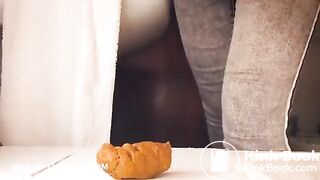 Girl shitting in blue thong