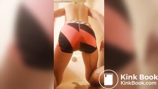 Hot milf poops in her gym shorts