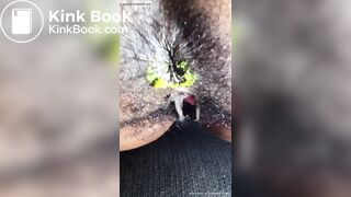 Hairy Ebony Asshole Scat Pooping Outdoor Part- 4