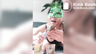 Asian GIRL eat SHIT and drink PISS