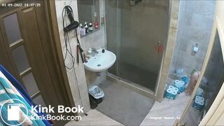 Woman pooping in Toilet 220