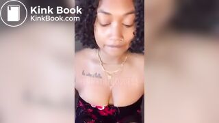 Ebony goddess teases us and shits in a container