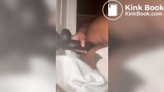 Taking 10 inch dildo up the ass