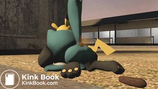 Riolu tries ot keep holding it