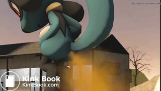 Riolu tries ot keep holding it