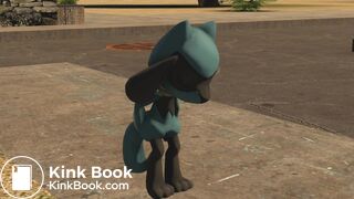 Riolu tries ot keep holding it