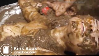 Japanese caked in scat