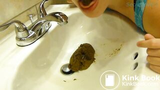 Girl poops in the gym sink