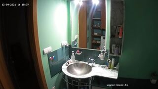 Woman pooping in Toilet 202