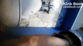 girl pooping in toilet