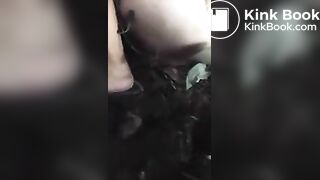 Drunk girl shitting outside