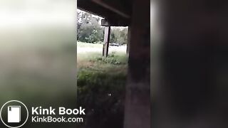 Drunk girl shitting outside