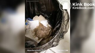 girl diarrhea in trash can