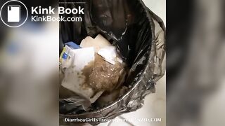 girl diarrhea in trash can