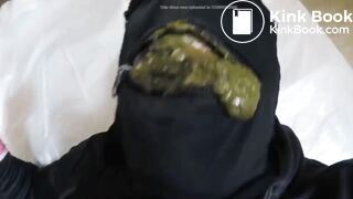 Black thicc girl shitting creamy shit + asscleaning