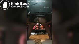 FAT BLACK SHITTING ON CHAIR