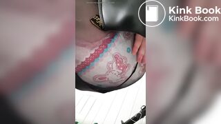 Girl makes yet another big mess in her diaper