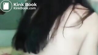 Cute girl is smearing shit on her body