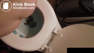 Cute Brunette girl PUSHED OUT A MASSIVE LOG