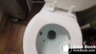 Cute Brunette girl PUSHED OUT A MASSIVE LOG