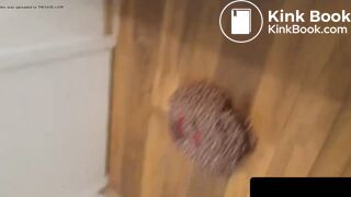 Cute Brunette girl PUSHED OUT A MASSIVE LOG