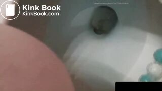 Cute Brunette girl PUSHED OUT A MASSIVE LOG