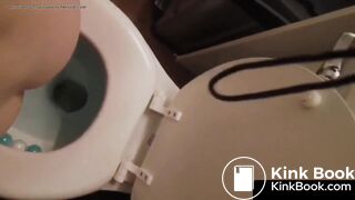 Cute Brunette girl PUSHED OUT A MASSIVE LOG