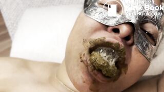 My slave gobbles the last of my turd, and drinks spit