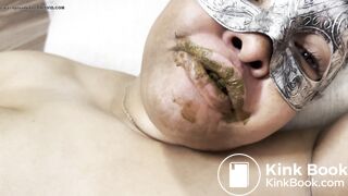 My slave gobbles the last of my turd, and drinks spit