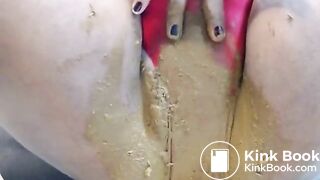 mature latina red panty pooping - OC