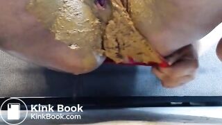 mature latina red panty pooping - OC