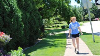 Girl has diarrhea outside