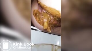 Messy toilet event selfie