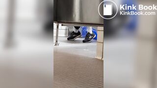 Woman takes a gassy shit