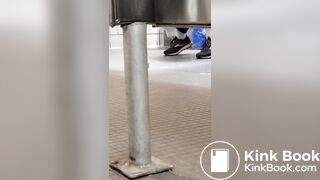 Woman takes a gassy shit