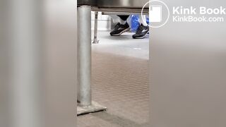 Woman takes a gassy shit