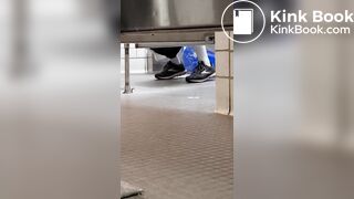 Woman takes a gassy shit