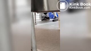 Woman takes a gassy shit