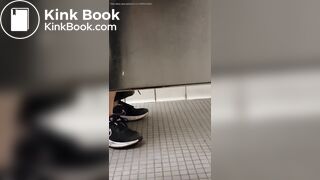 Woman takes a gassy shit