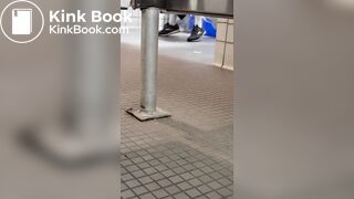 Woman takes a gassy shit