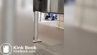 Woman takes a gassy shit