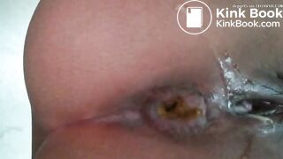 Girl pooping gets voyeured at bottom view