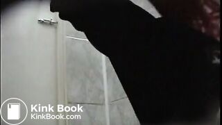 Woman in a coat spied taking an explosive shit