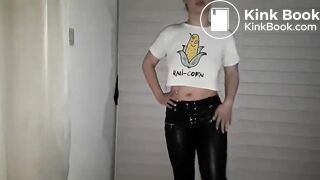 Leather pants pooping