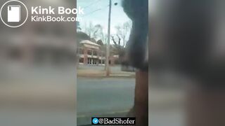 Crazy girl pissing and shitting on windshield of car